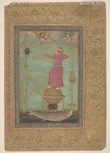 Jahangir tirant sur la tête de Malik Ambar, début du XVIIe siècle