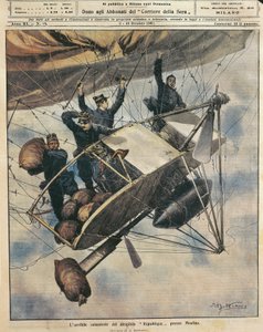 Catastrophe du dirigeable République près de Moulins, France, illustration par Achille Beltrame de La Domenica del Corriere, 3-10 octobre - Achille Beltrame