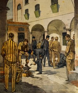 Réformes civiles : abolition des chaînes dans les prisons italiennes, par Achille Beltrame, de La Domenica del Corriere, 3 octobre 1902