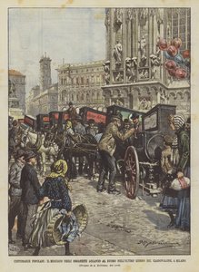 Coutumes populaires, le marché des orgues de Barbarie à côté du Duomo le dernier jour du Carnovalone, à Milan