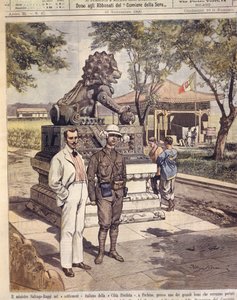 Illustration de couverture des touristes à la Cité Interdite ; Pékin, Chine - Achille Beltrame