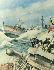 Vedettes rapides de la marine italienne patrouillant la Méditerranée, 12 septembre