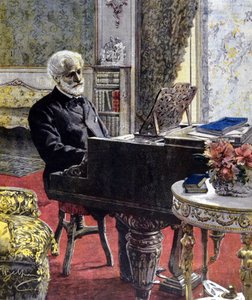 Giuseppe Verdi à Milan en 1899. Illustration par Achille Beltrame.