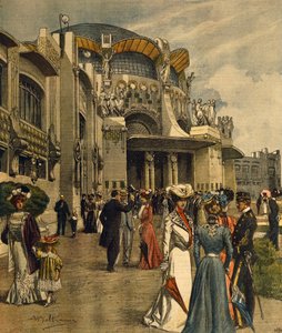 Inauguration de la Première Exposition Internationale des Arts Décoratifs Modernes à Turin, illustration par Achille Beltrame, La Domenica del Corriere, mai 1902 - Achille Beltrame