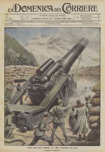 Les colosses de notre artillerie, un 305 au moment du tir