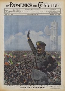 Le Duce qui a sauvé le monde de la guerre revient parmi son peuple - Achille Beltrame