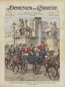 Le président de la République française en Italie, son arrivée sur la place du Quirinal, à Rome - Achille Beltrame