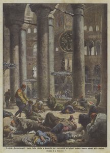 Le choléra à Constantinople, Sainte-Sophie transformée en lazaret pour la défendre contre les Bulgares - Achille Beltrame