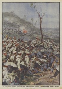 Guerre immense et terrible, avalanches de soldats russes descendant en Prusse et en Galicie