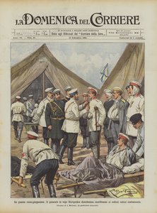 La guerre russo-japonaise, le général en chef Kuropatkin distribue des distinctions aux soldats tombés au combat