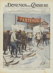 La première caravane italienne de tourisme hivernal sur le Spluga, compétitions nationales de ski à Madesimo