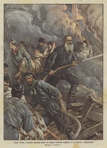 Léon Tolstoï, le grand écrivain russe, éteignant l