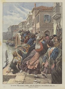 La grève des cigarières à Venise, bagarres entre grévistes et non-grévistes dans les rues - Achille Beltrame