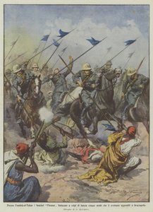 Près de Fonduk-el-Tokar, les lanciers de Florence achèvent à coups de lance cinq Arabes qui les avaient