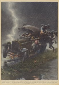 Près de Sienne, pendant un orage, une foudre a frappé de plein fouet un camion sur lequel se trouvaient