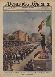 Soixante-dix mille femmes fascistes réunies à Rome