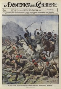 Infanterie turque attaquée dans les tranchées par une compagnie de cosaques - Achille Beltrame