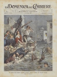 Un épisode des terribles inondations en Sicile, habitants de Modica appelant à l