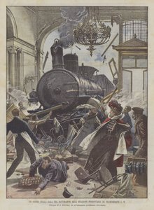 Un train dans la salle du restaurant à la gare de Francfort