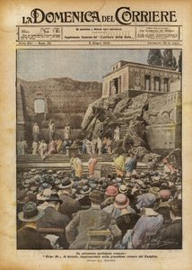 Un spectacle pittoresque romain, Œdipe Roi de Sophocle, représenté dans le cadre grandiose du Palatin - Achille Beltrame