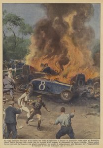 Un immense incendie éclate soudainement avec des cris de peur et le fracas des ferrailles sur la piste - Achille Beltrame
