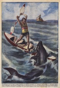 Bataille avec un requin - Achille Beltrame