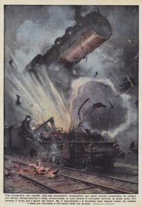 Une locomotive qui explose - Achille Beltrame