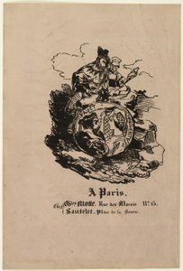 Portrait en médaillon de Faust et Marguerite, feuille d