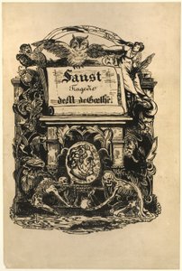 Médaillon portrait de Goethe, page de titre de Faust - Achille Devéria