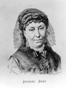 Portrait de George Sand (Aurore Dupin, Baronne Dudevant) (1804-1876) par A. Gilbern
