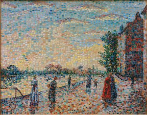La promenade au bord de la rivière - Achille Lauge
