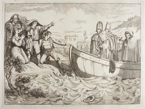 Débarquement près du Tibre - Achille Pinelli