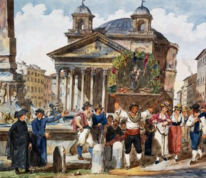 Fête de la fraise au Panthéon à Rome
