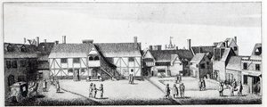 Vue sud de la maison Arundel à Londres, gravée par Wenceslaus Hollar en 1646 et publiée en 1792 - Adam Alexius Bierling