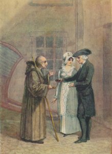 Yorik, le moine et Madame L- dans la cour de l