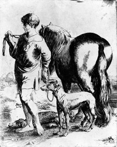 Garçon avec un cheval et deux chiens, vers 1597-1610