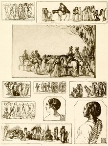 Rondes, études de têtes et groupes de figures