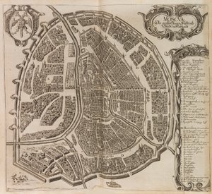 Carte de Moscou. De : Vermehrte Newe Beschreibung der Muscowitischen..., 1656 - Adam Olearius