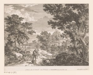 Paysage avec le Christ portant un agneau sur ses épaules