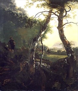 Un paysage boisé italien avec des figures et du bétail - Adam Pynacker