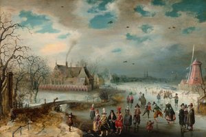 Patinage sur la rivière Amstel gelée