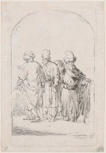 Groupe de quatre hommes debout en costume oriental, 1795