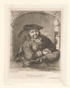 Portrait de Ferdinand Bol à une fenêtre - Adam von Bartsch