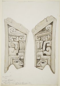 Relief en pierre sculptée de Veracruz, Mexique - Adela Breton