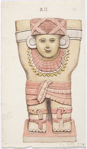 Caryatide de la chambre extérieure, temple A, terrain de jeu de balle, Chichen Itza, Mexique