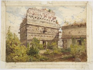 Ruines de Chichen Itza, Yucatan, Mexique Dépeint la façade ouest de l