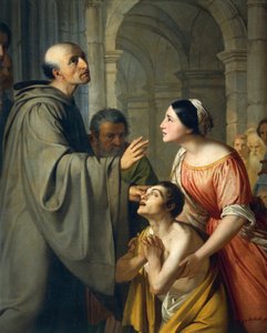 Saint Mauro Abbé redonnant la vue à un jeune aveugle - Adeodato Malatesta or Malatesti