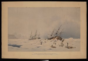 H.M.S. Phoenix et le Breadalbane au moment où ce dernier a été écrasé et coulé