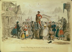 Décor de scène pour le ballet La Esmeralda de C. Pugni, 1849 - Adolf Charlemagne