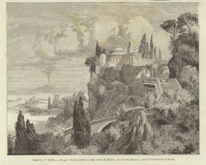 Grèce et Rome - Rome : Paysage au bord de la mer au Cap Misène avec le Vésuve en arrière-plan - Adolf Closs